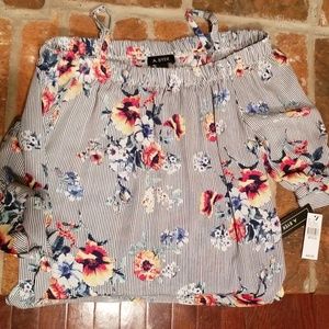 Floral off the shoulder shirt
